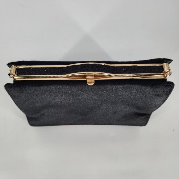 Ameri Mode Black Faux Fur & Glitter Convertible Purse Women’s One Size - Picture 5 of 15